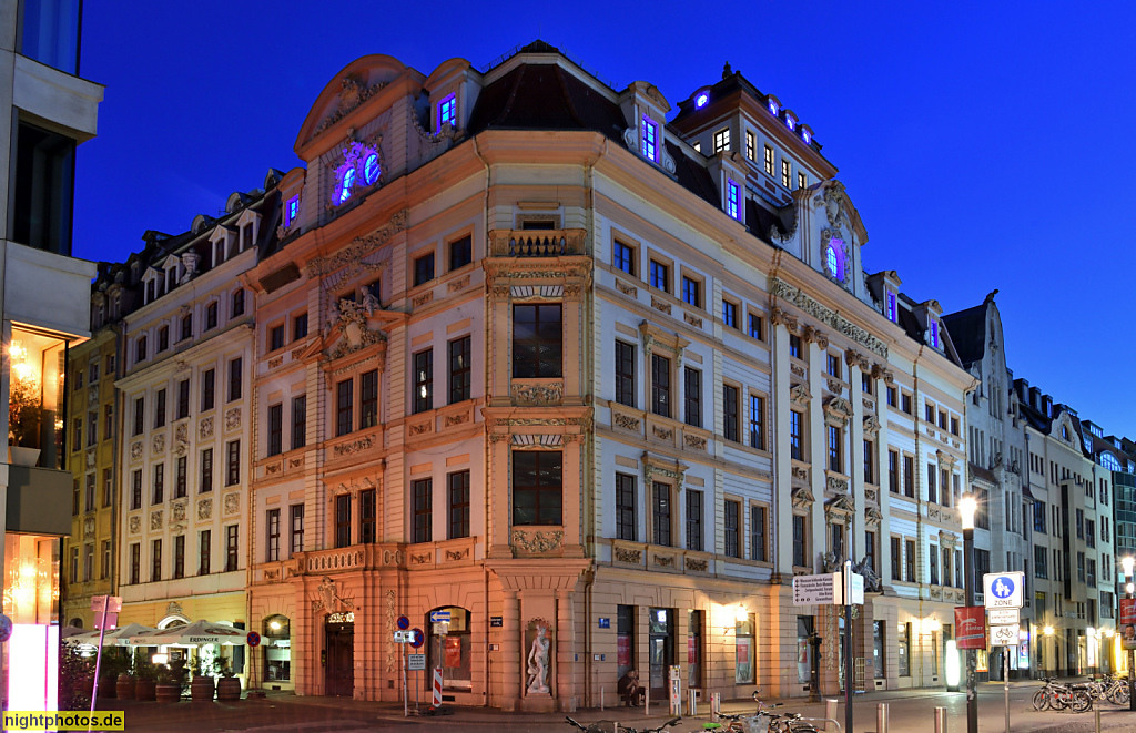 Leipzig Romanushaus erbaut 1701-1704 v Ratsmaurermeister Johann Gregor Fuchs fuer Buergermeister Franz Conrad Romanus. Stadtpalais in Leipziger Barockarchitektur. Brühl 18 Ecke Katharinenstrasse