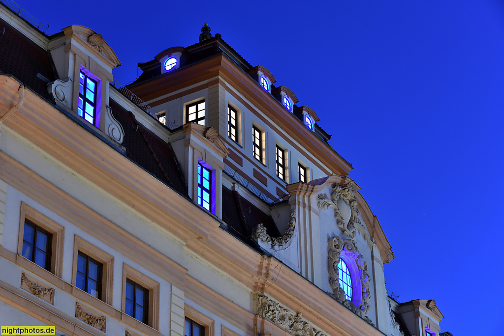 Leipzig Romanushaus erbaut 1701-1704 v Ratsmaurermeister Johann Gregor Fuchs fuer Buergermeister Franz Conrad Romanus. Stadtpalais in Leipziger Barockarchitektur. Belvedere