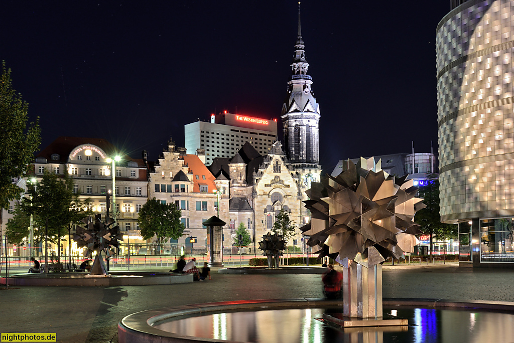 Leipzig Hotel Fürstenhof Erstbau 1770-1771. Umbau 1889 und 1911-1913 durch Franz Hannemann. Reformierte Kirche erbaut 1896-1899 von Georg Weidenbach und Richard Tschammer am Tröndlinring