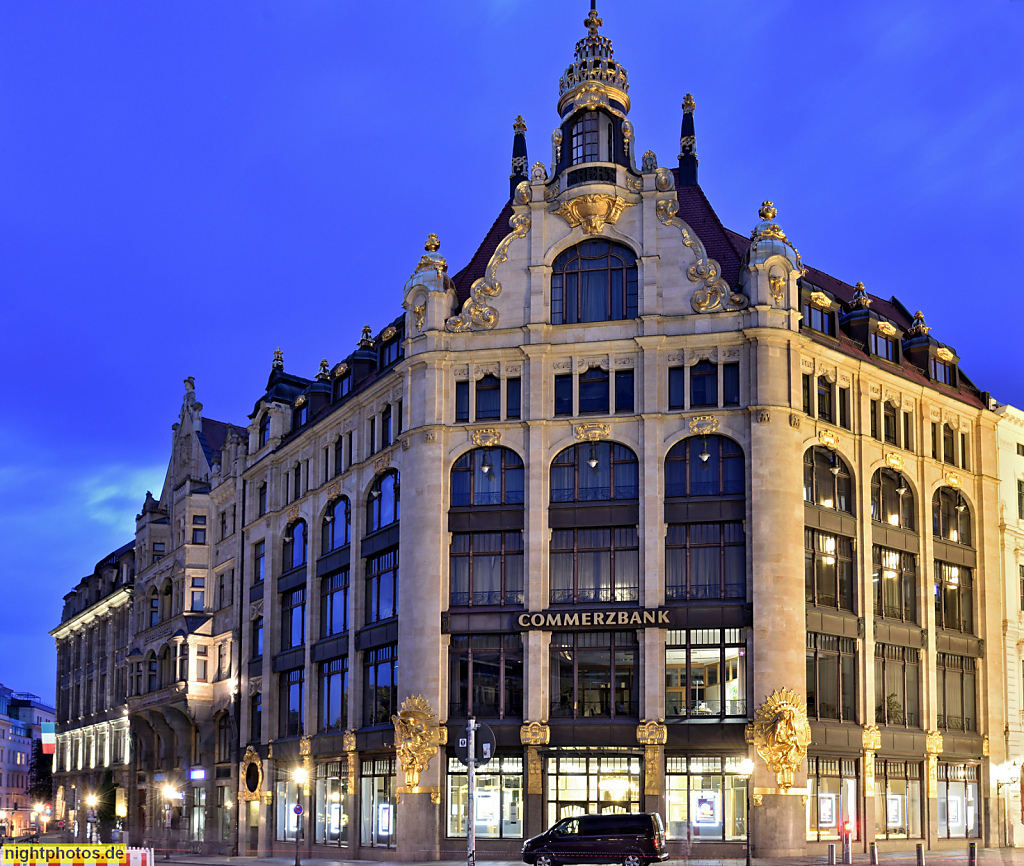 Leipzig Commerzbank am Thomaskirchhof erbaut 1903-1904 von Schmidt und Johlige für Kaufhaus Topas und Konfektionshaus Franz Ebert. Historismus mit Jugendstilelementen