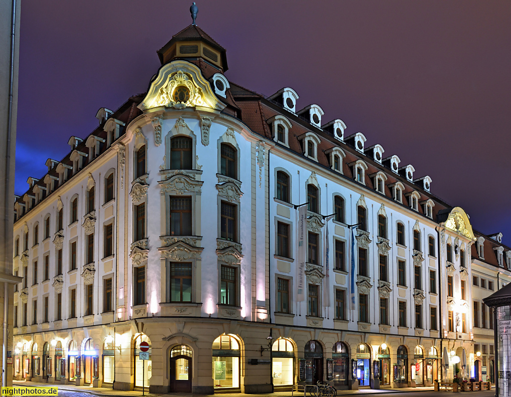 Leipzig Städtisches Kaufhaus ehemaliger Messepalast. Erstbau 1740-1744 von Friedrich Seltendorff. Umbau zum Mustermessehaus 1893-1901. Neobarock