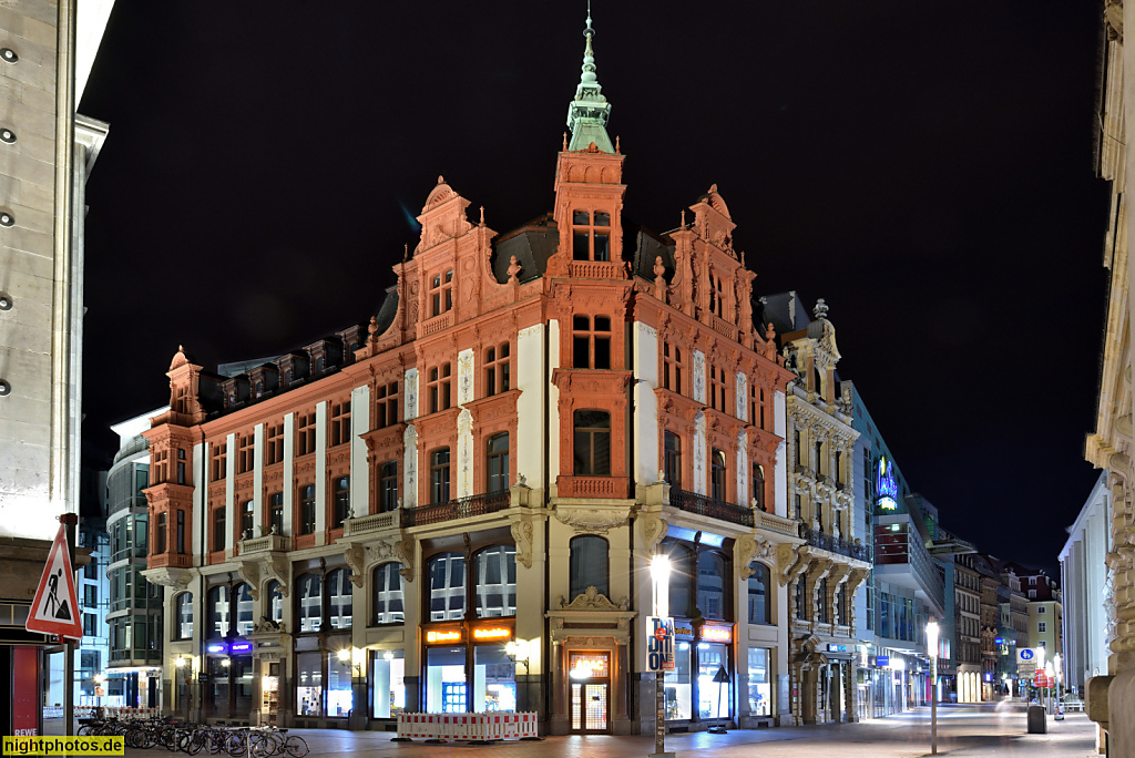 Leipzig Klingerhaus erbaut 1887-1888 von Arwed Rossbach für Heinrich Louis Klinger im Renaissancestil in der Petersstrasse 48