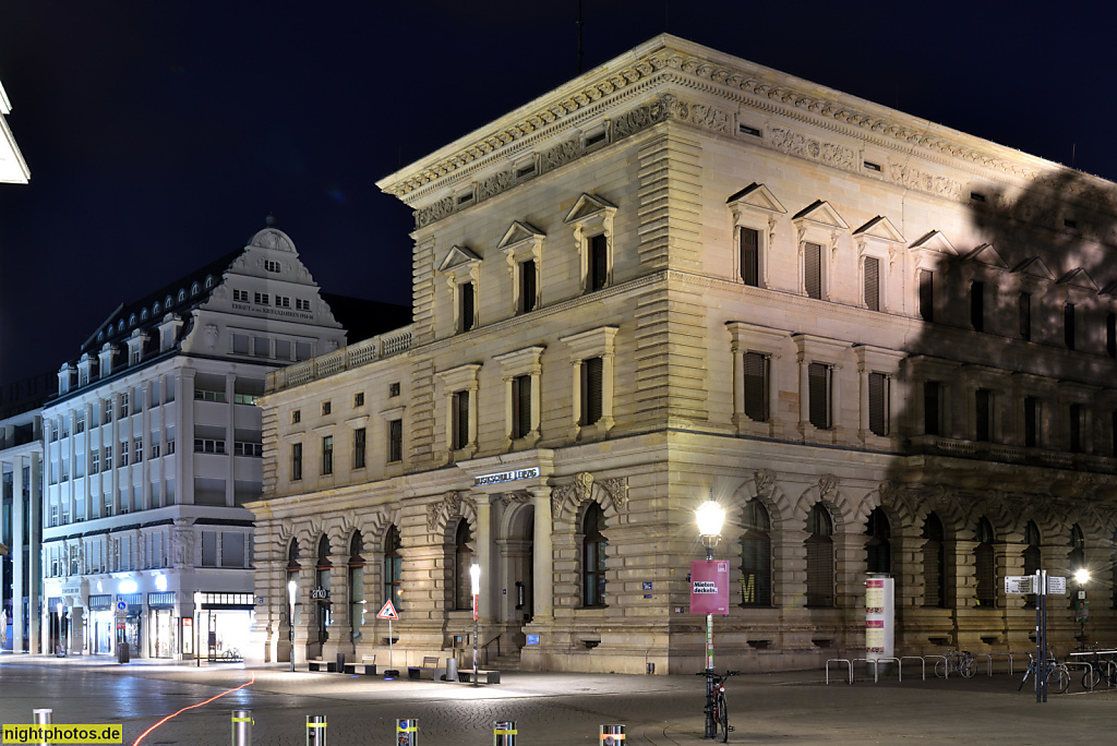 Leipzig Musikschule erbaut 1886-1887 von Max Hasak als Reichsbank-Hauptstelle in der Petersstrasse im Neorenaissancestil