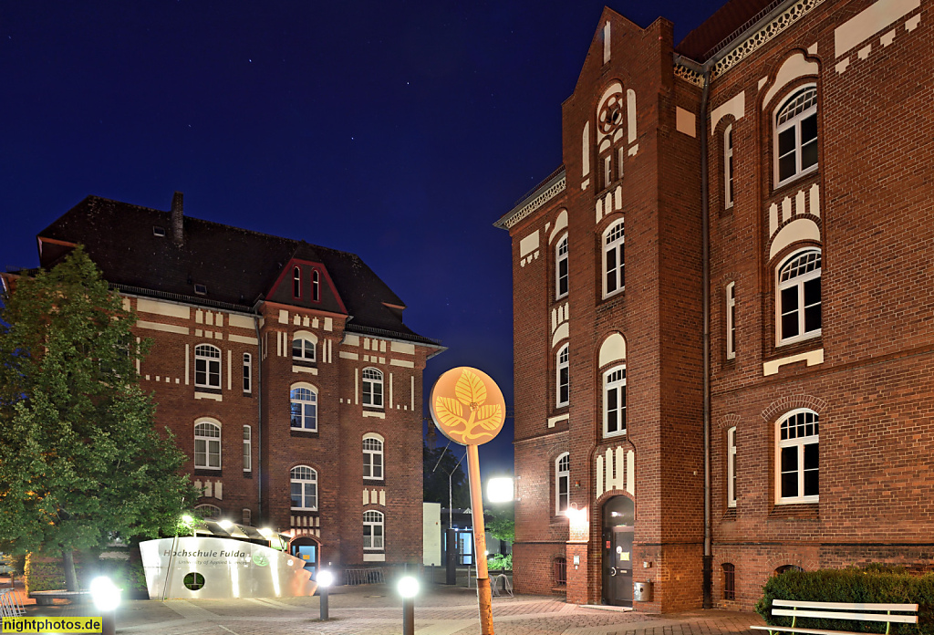 Fulda Hochschule Campus Leipziger Strasse. FB Oecotrophologie Gebäude 40. Erbaut 1899-1901 von August Menken und Fritz Adam als Kaserne des 47. Artillerieregiments. Neugotischer Stil