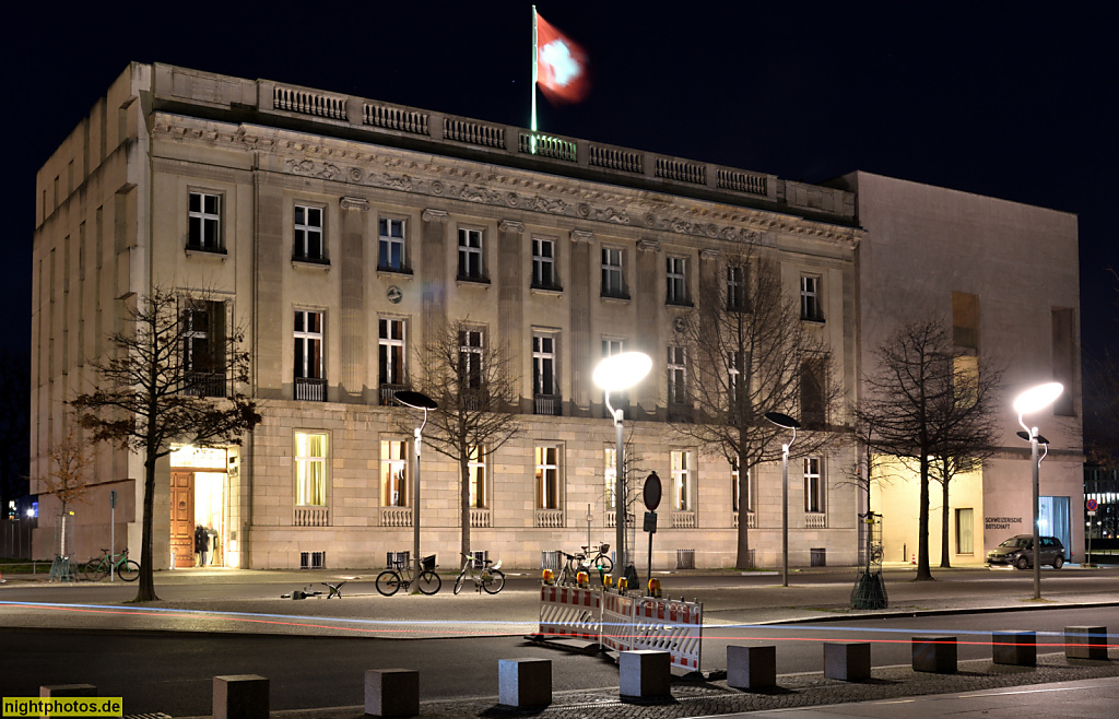 Berlin Regierungsviertel Stadtvilla erbaut 1870-1871 von Friedrich Hitzig. Umbau 1910-1911 von Paul Baumgarten. Seit 1920 Schweizerische Botschaft. Otto-von-Bismarck-Allee