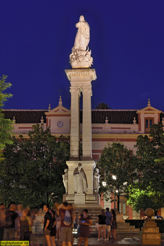 105-107 Sevilla Plaza del triunfo mit Monumento La immaculada concepción. Palacio arzobispal