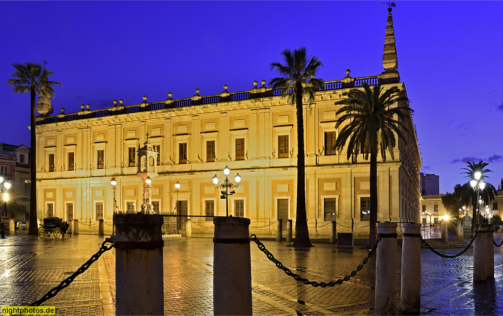 Sevilla Archivo General de Indias an der Avenida de la Constitución erbaut 1584-1598 von Juan de Minjares. Architekt Juan de Herrera