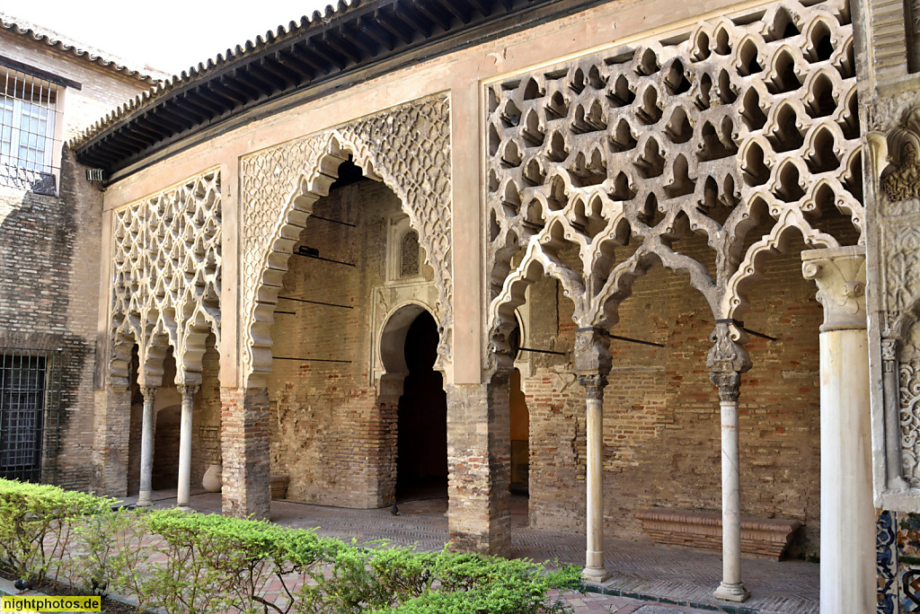 Real Alcázar de Sevilla. Königspalast. Erbaut ab 1364 für Pedro I. in Mudéjar Stil. Patio del Yeso