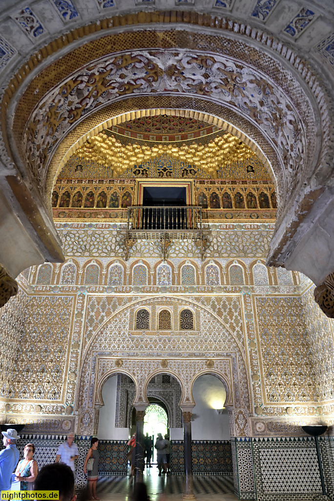 Real Alcázar de Sevilla. Königspalast. Erbaut ab 1364 für Pedro I. in Mudéjar Stil. Palacio del Rey Don Pedro i. Patio de las Doncellas