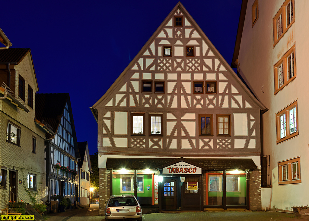 Steinau an der Strasse. Fachwerkhäuser Brueder-Grimm-Strasse 45 Am Viehhof