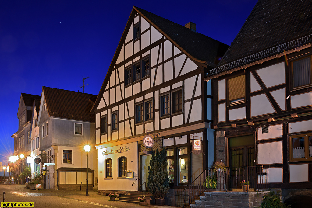 Steinau an der Strasse. Fachwerkhäuser Brüder-Grimm-Strasse 78