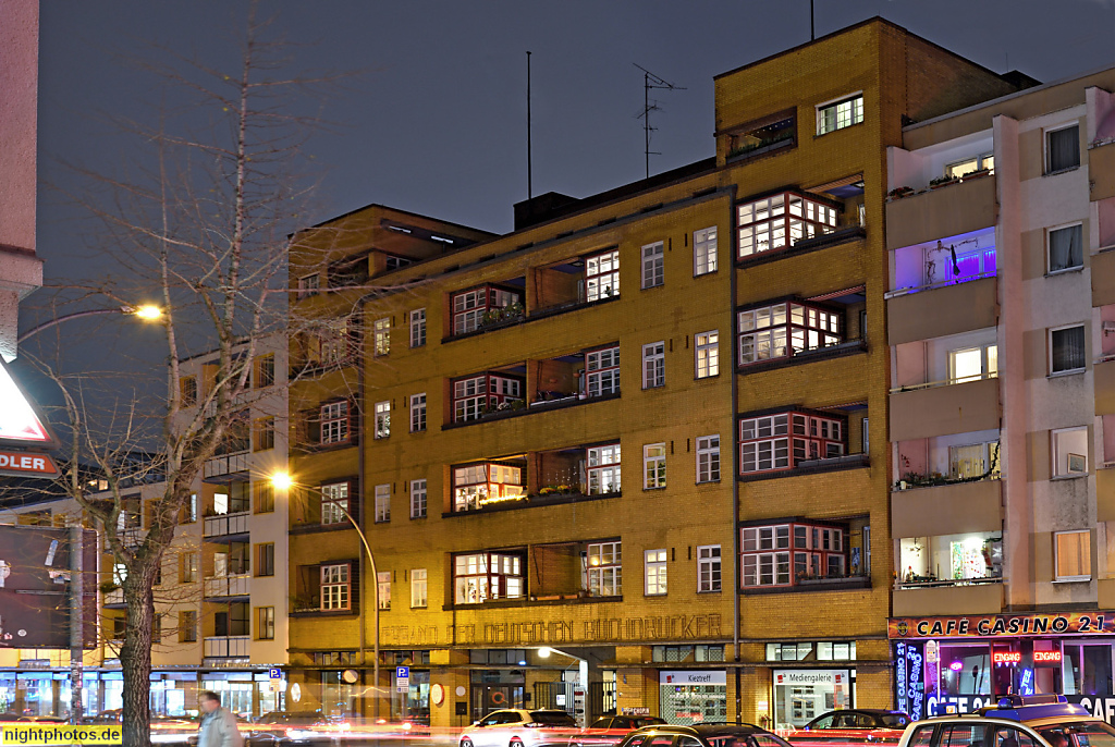 Berlin Kreuzberg Mietshaus erbaut 1924-1926 von Max Taut und Karl Bernhard und Franz Hoffmann für den Verband der Deutschen Buchdrucker