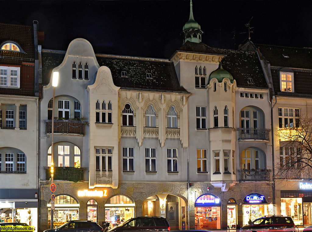 Berlin Zehlendorf Miets- und Geschäftshaus im Jugendstil erbaut 1903-1904 von Fritz Kabelitz am Teltower Damm durch Maurermeister August Jaenicke für Kaufmann Franz Haupt