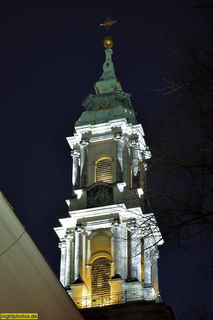 Berlin Mitte Sophienkirche erbaut 1713 von Johann Philipp Gerlach Barock Kirchturm erbaut 1732-1734 von Turmbaumeister Johann Friedrich Grael