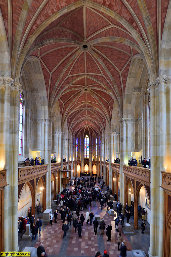 Berlin Mitte Friedrichswerdersche Kirche am Werderschen Markt erbaut 1824-1830 von Karl Friedrich Schinkel und Ludwig Ferdinand Hesse. Hauptschiff. Blickrichtung Altarraum