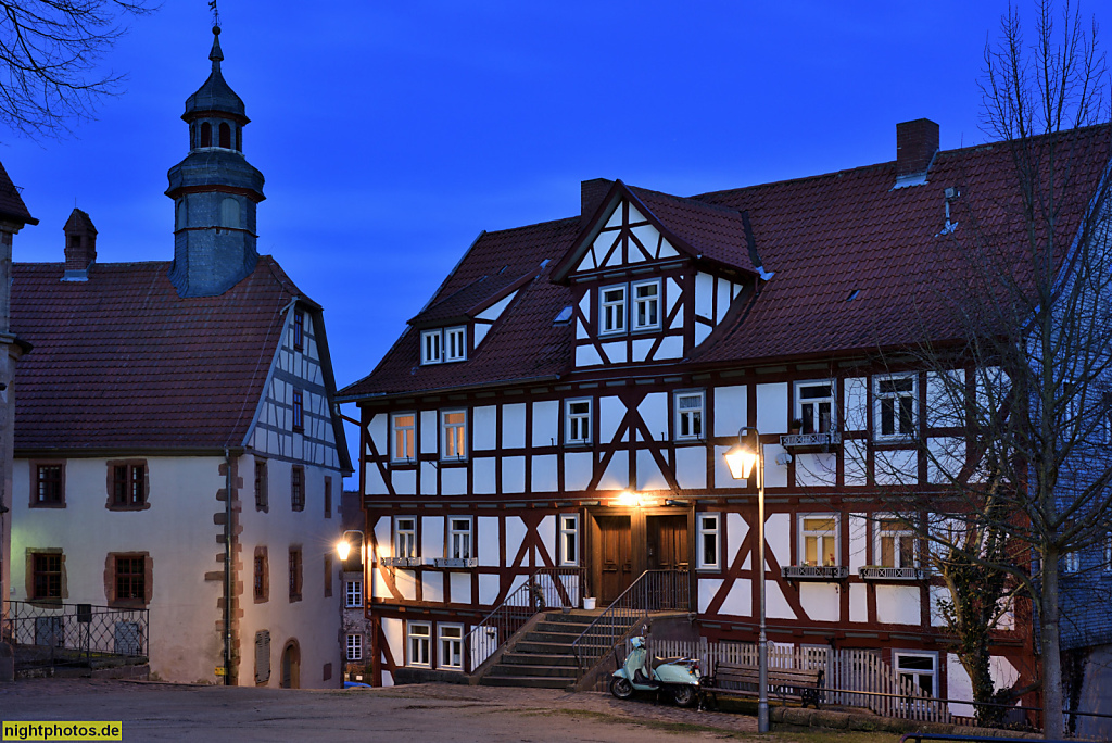 Schlitz Altstadt Stadtverwaltung mit Rathaus erbaut im 16. Jahrhundert mit Dachreiter von 1757