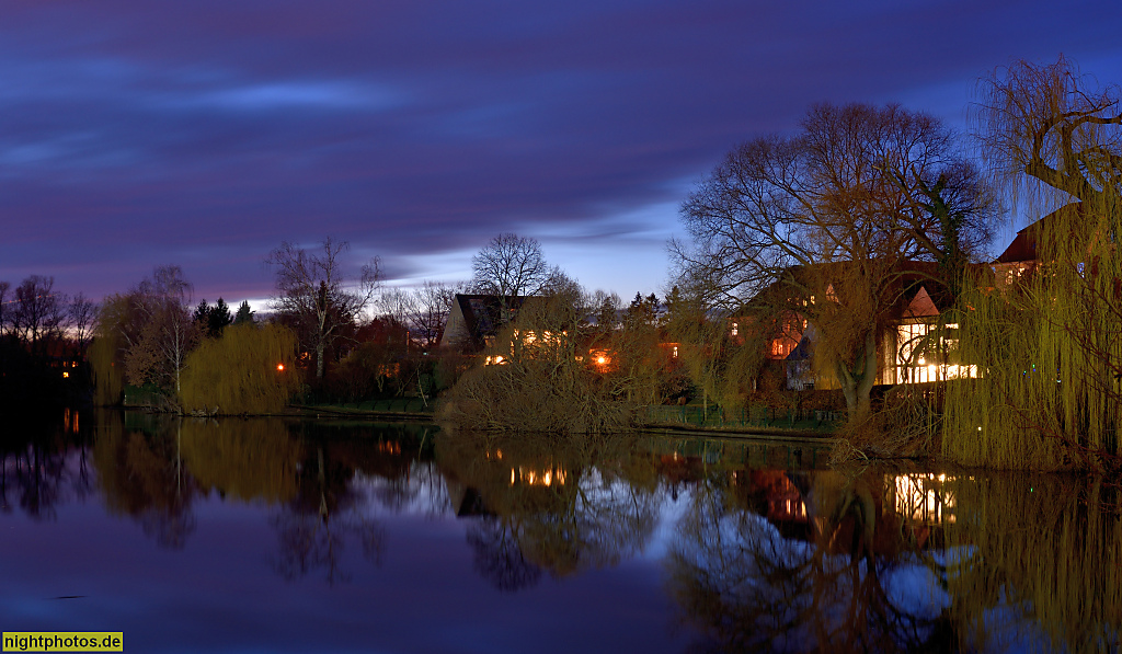 Berlin Lichtenberg Alt-Hohenschönhausen Obersee Panoramablick vom Ostufer