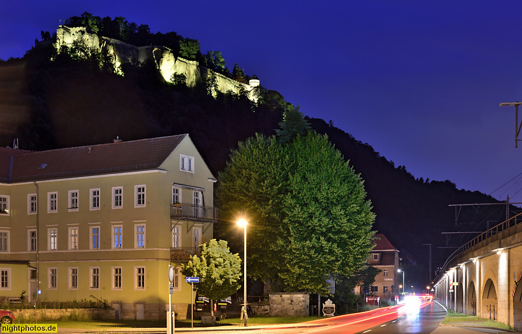 Königstein Sachsen Festung besiedelt seit 12. Jahrhundert Ausbau zur Burg ab 13. Jahrhundert