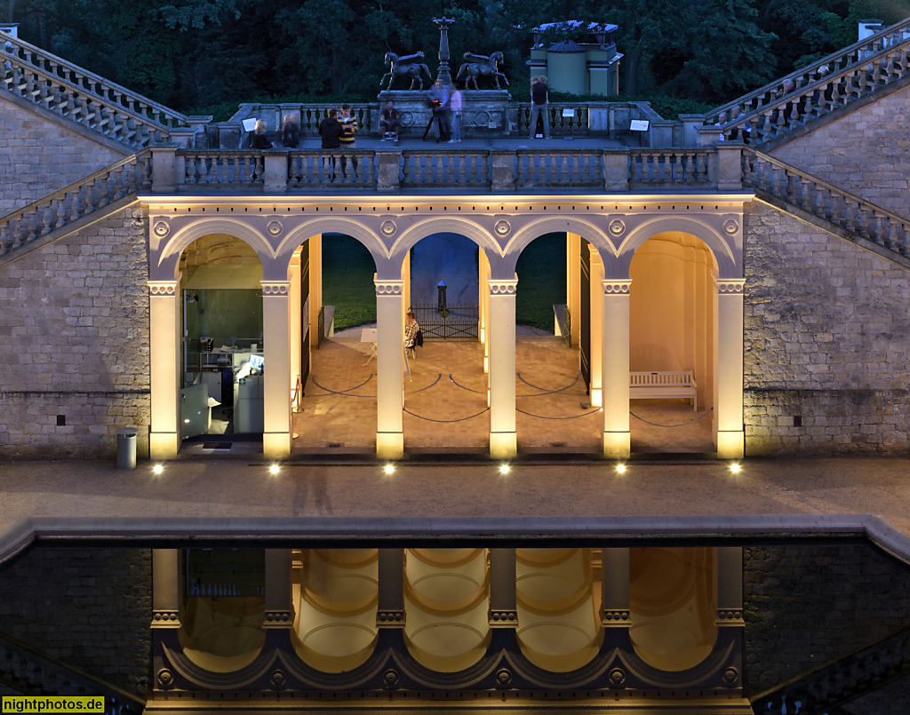 Potsdam Pfingstberg Belvedere erbaut 1847-1863 von Ludwig Persius Friedrich August Stüler und Ludwig Ferdinand Hesse für Friedrich Wilhelm IV. Pfeilerhalle mit Kuppelgewölben