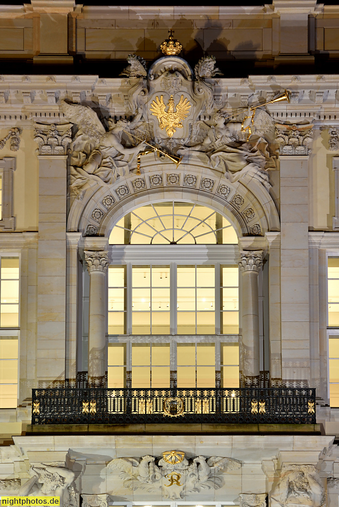 Berlin Mitte Humboldt Forum. Rekonstruktion von Architekt Franco Stella 2020. Erbaut als Berliner Schloss von Andreas Schlüter 1698-1713 an der Spree