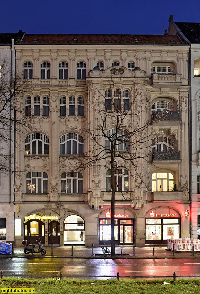 Berlin Schöneberg. Hotel Schöneberg. Wohn- und Geschäftshaus mit Jugendstilelementen erbaut 1905-1906 von Adam Dietz. Hauptstraße 135