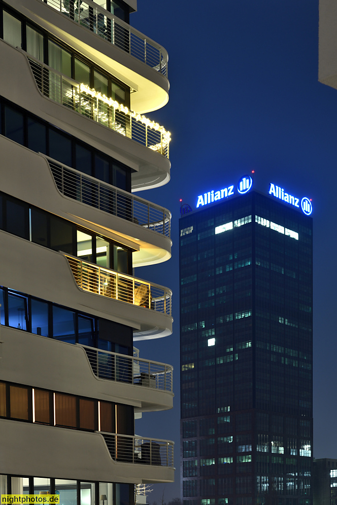 Berlin Friedrichshain Osthafen. Wohngebäude 'Wave' erbaut 2019 vom Architekturbüro Graft am Spreeufer. Stralauer Allee 13-14