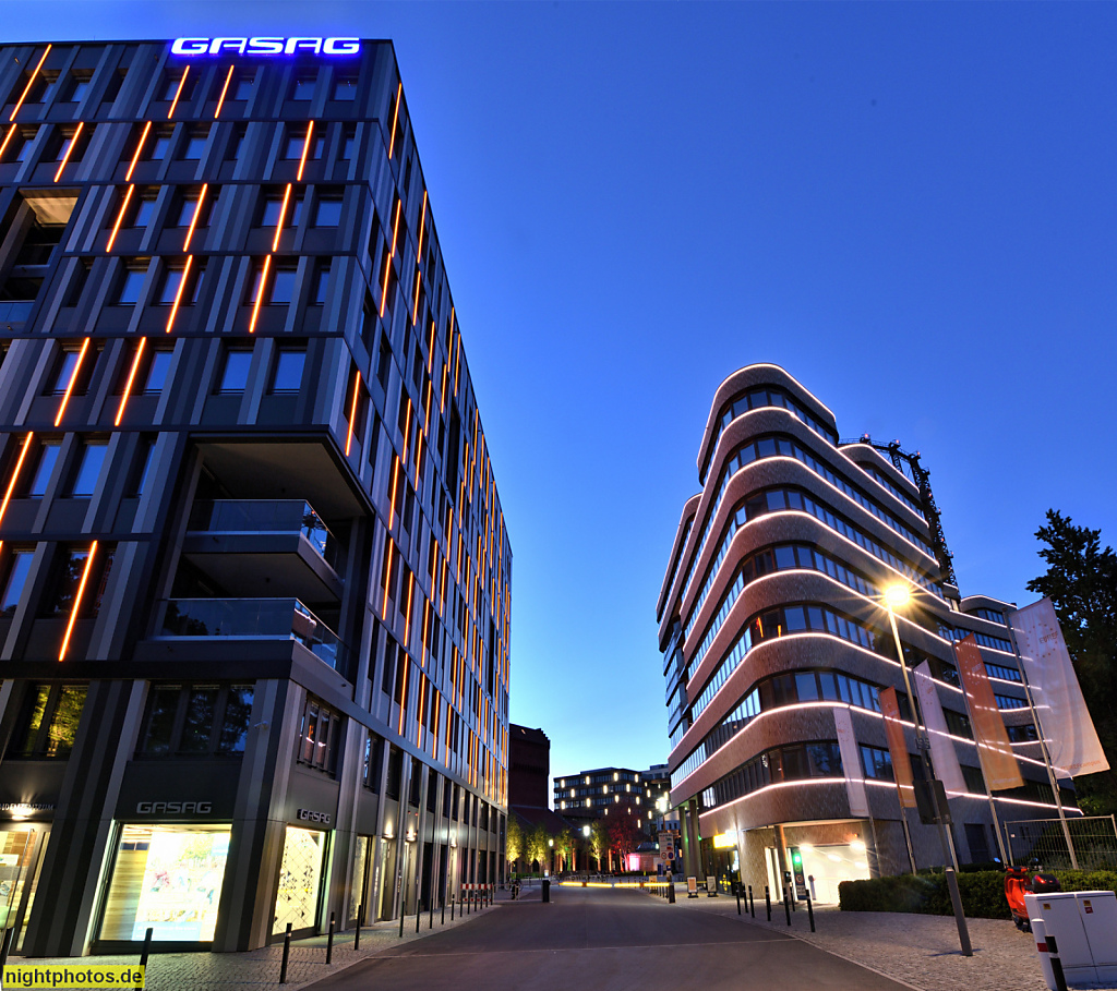 Berlin Schöneberg. EUREF-Campus Haus 23-24 GASAG-Zentrale und Haus 21-22 Büro- und Verwaltungsgebäude erbaut 2016-2018. Torgauer Strasse 12-15