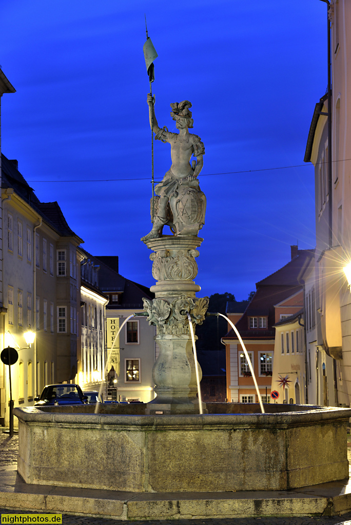 Görlitz. Georgsbrunnen errichtet Ende 16 Jahrhundert als öffentlicher Schöpfbrunnen und Zierbrunnen zur Wasserversorgung am Obermarkt