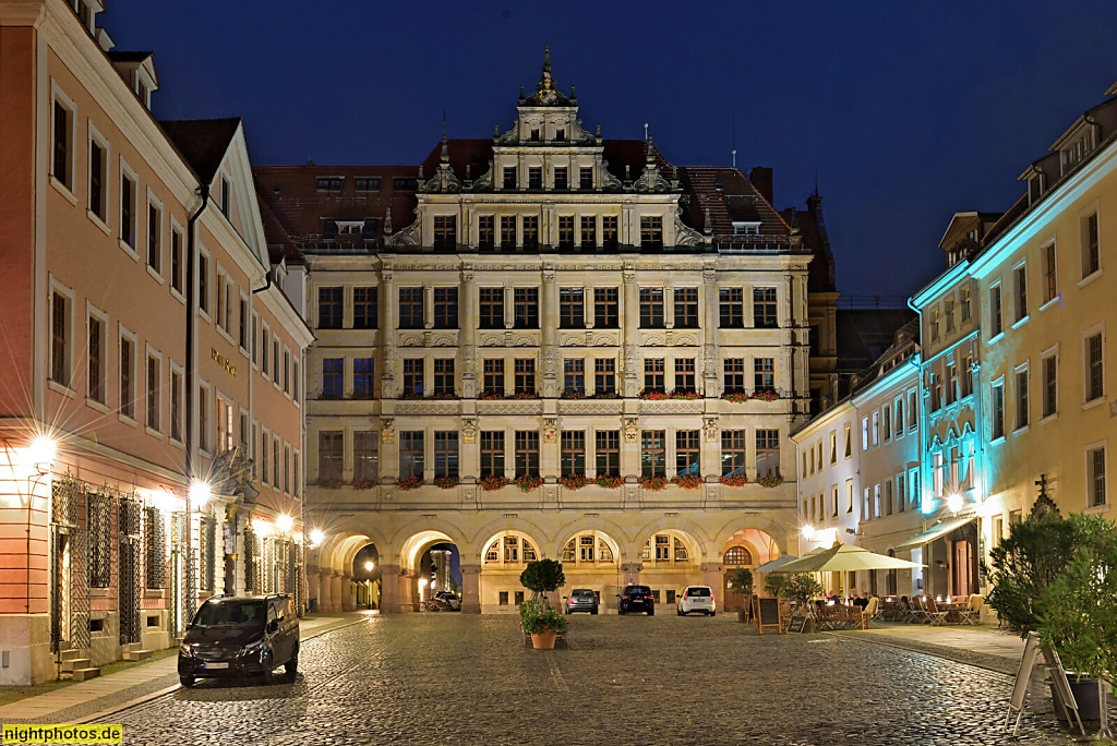 Görlitz. Neues Rathaus erbaut 1902-1903 vom Berliner Büro Abesser und Kröger mit Neorenaissance Fassade am Untermarkt 18