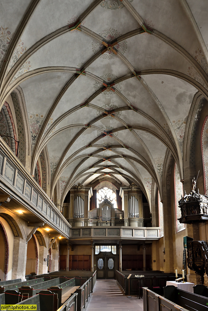 Görlitz. Evangelische Dreifaltigkeitskirche erbaut 1420-1450 als gotische Franziskaner Klosterkirche. Orgel erneuert 1995 von Hermann Eule im Gehäuse von 1910 Julius Roehle
