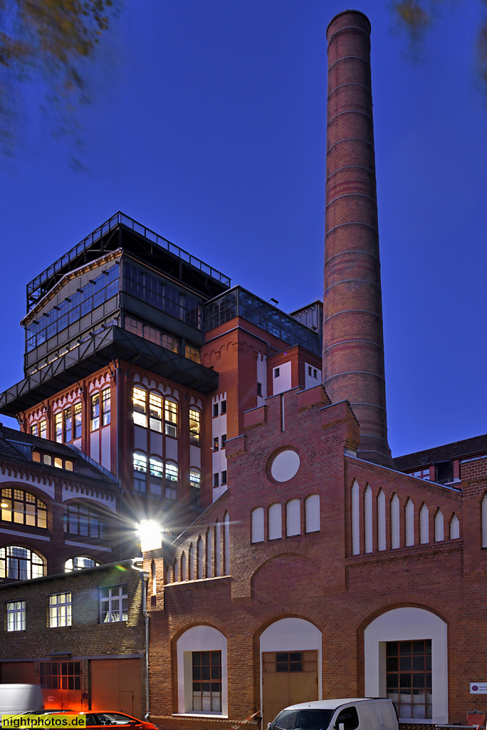 Berlin Friedenau. Goerzhöfe. Fabrikgebäude erbaut 1899 von Waldemar Wendt und Paul Egeling für Optische Anstalt C. P. Goerz. Stahlskelett Turm erbaut 1915. Kraftwerk erbaut 1901. Holsteinische Strasse 39