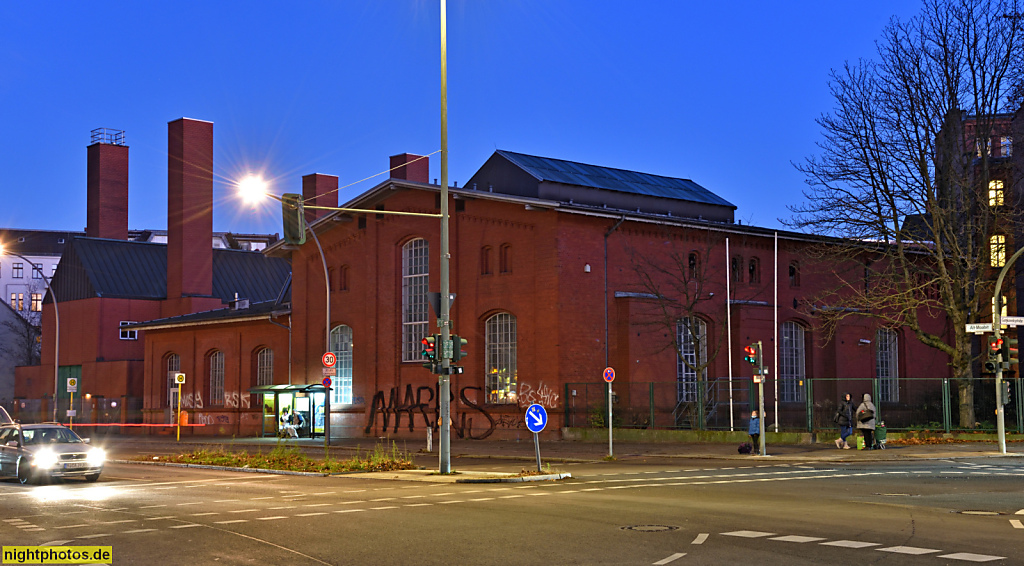 Berlin Mitte Moabit. Maschinenhalle der Pumpstation Radialsystem VIII. Erbaut 1887-1890. Gotzkowskystrasse 22 Ecke Alt-Moabit 70