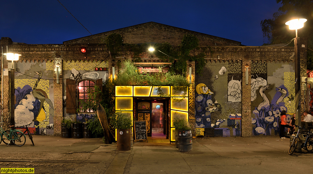 Berlin Friedrichshain. Bar Crack Bellmer. Music Club. Event Location auf dem RAW-Gelände. Ehemaliges Stoff- und Gerätelager des RAW erbaut 1867 von Architekt Abraham