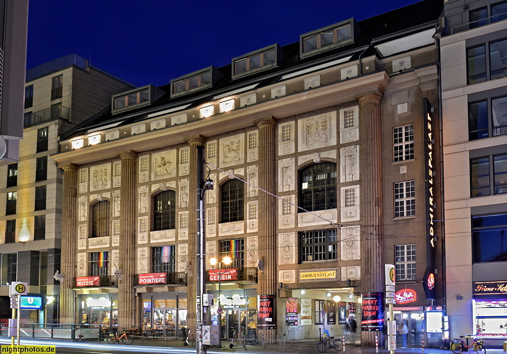 Berlin Mitte. Veranstaltungsstätte Admiralspalast und Kabarett 'Die Distel'. Erbaut 1910-1911 von Heinrich Schweitzer als Vergnügungspalast mit Eisbahn Bädern Veranstaltungsbetrieb und Gastronomie. Friedrichstrasse 101-102