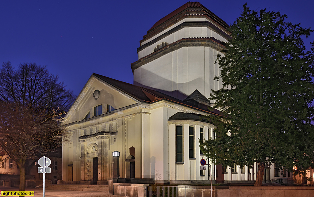 Görlitz. Kulturforum Görlitzer Synagoge. Erbaut 1910-1911 von Lossow und Kühne in Jugendstil und Neoklassizismus. Nazi-Pogrome 1938. Wiedereröffnung 2008. Abschluss Sanierung 2021