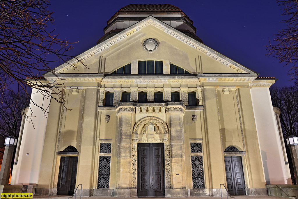 Görlitz. Kulturforum Görlitzer Synagoge. Erbaut 1910-1911 von Lossow und Kühne in Jugendstil und Neoklassizismus. Nazi-Pogrome 1938. Wiedereröffnung 2008. Abschluss Sanierung 2021