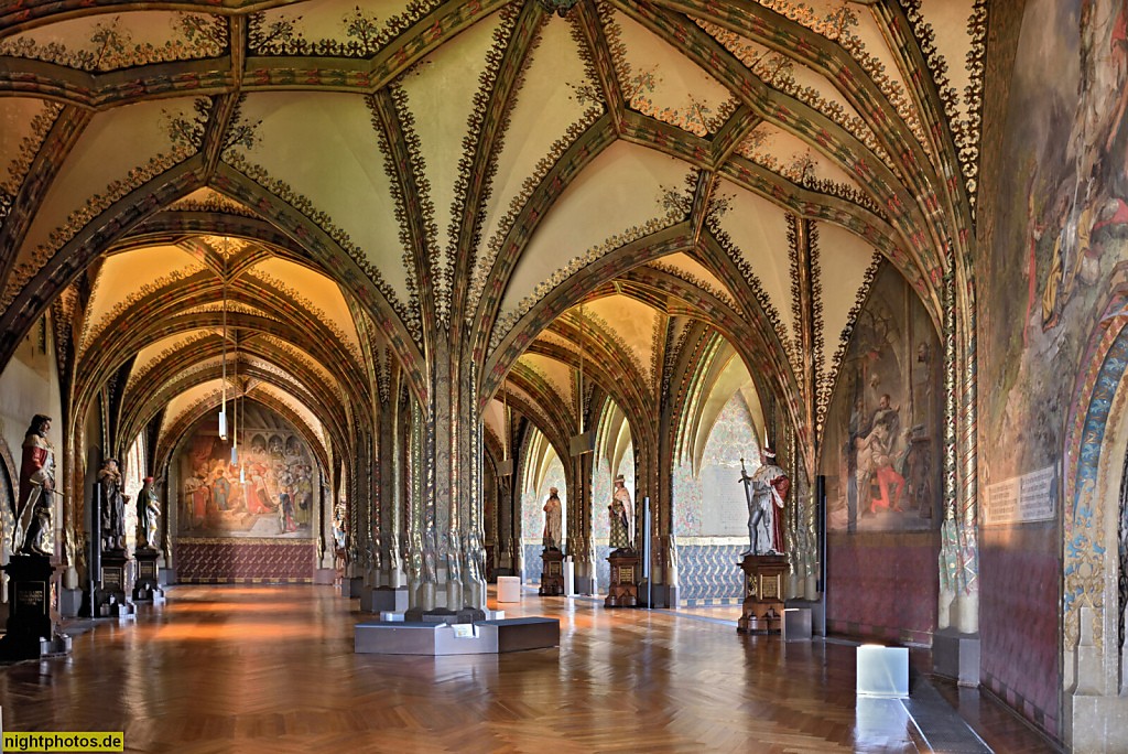 Meißen. Grosse Hofstube. Albrechtsburg gegründet 929-931 durch König Heinrich I. Heutige Form erbaut 1471 durch Baumeister Arnold von Westfalen für Albrecht III Herzog von Sachsen