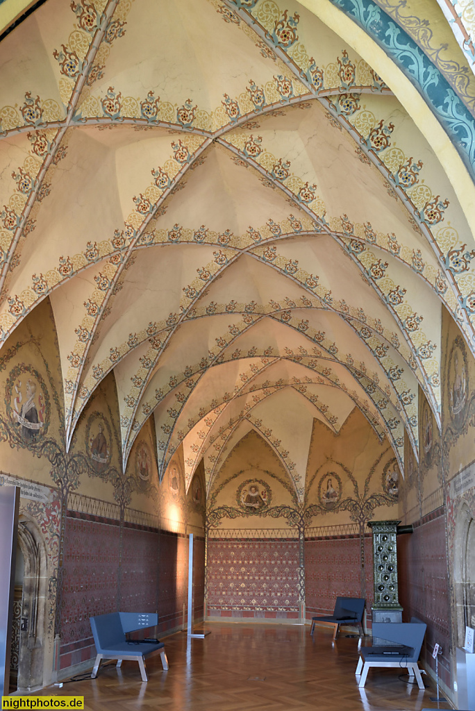 Meissen. Frauengemach mit Zellengewölbe. Albrechtsburg gegründet 929-931 von König Heinrich I. Erbaut 1471 durch Baumeister Arnold von Westfalen