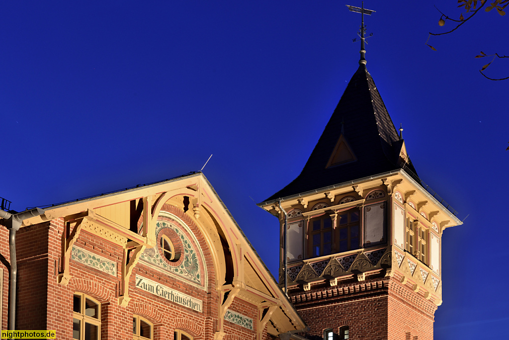 Berlin Treptow. Spreepark Art Space. Erstbau 1837-1869 als 'Eierhäuschen'. Wiederaufbau nach Brand 1891-1892 von Baumeister Karl Frobenius. Saniert 2017-2023 von DHL-Architekten Detlev-Höink-Langguth
