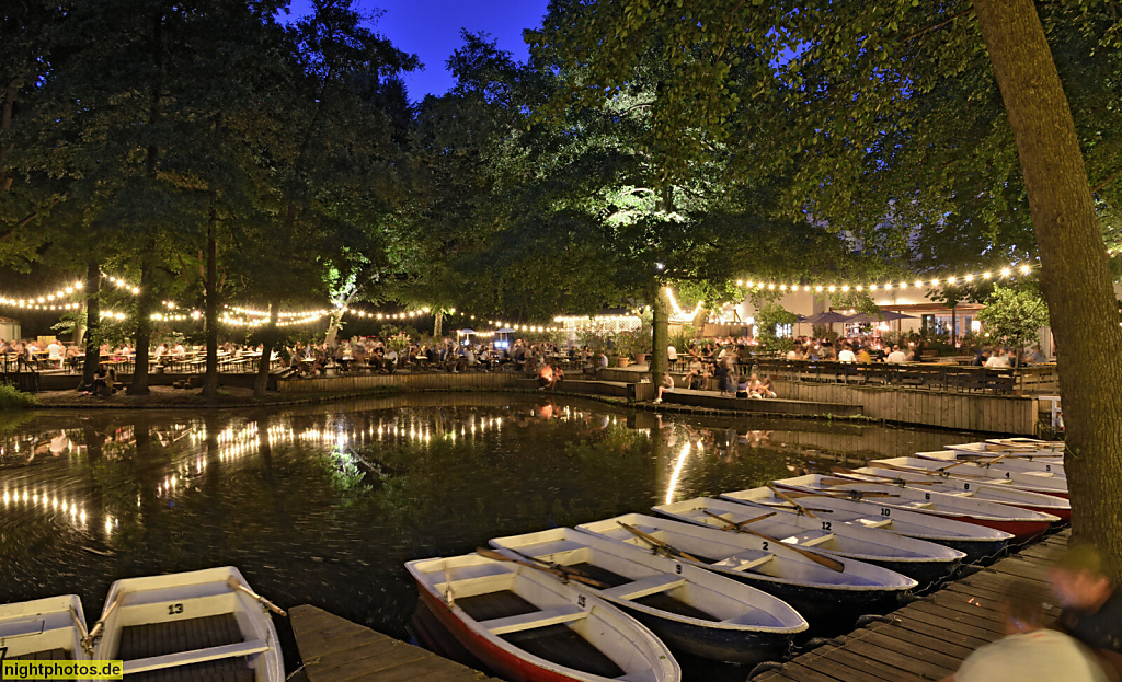 Berlin Mitte Tiergarten. Cafe am Neuen See. Biergarten seit 1896. Neubau 2017 mit Restaurant von Architekten Patzschke und Partner für Inhaber Roland Mary. Lichtensteinallee 2