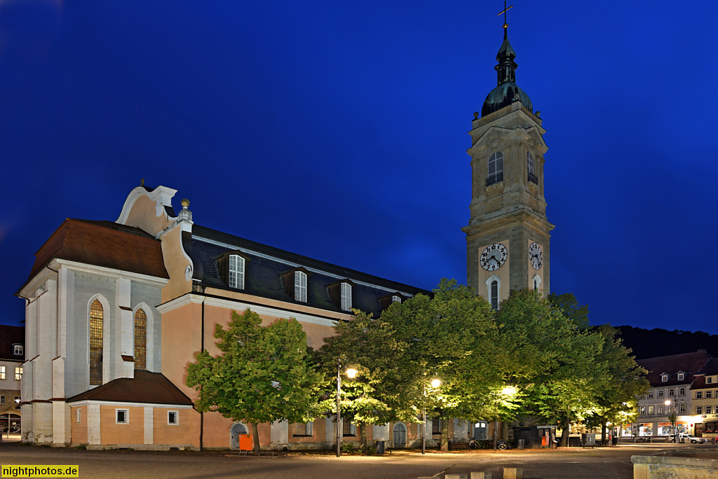Eisenach. Georgenkirche. Evangelische Stadtpfarrkirche erbaut ab 1515 als gotische Hallenkirche. Neobarocker Kirchturm erbaut 1899-1902