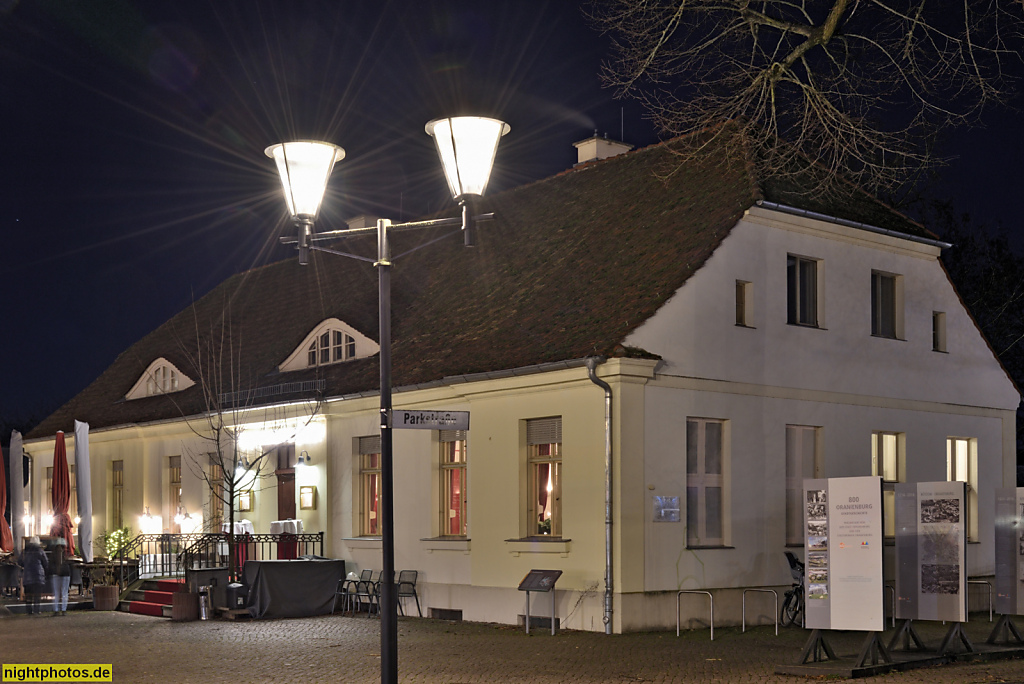 Oranienburg. Restaurant L'Oasi erbaut um 1800 als Wohnhaus des Hofgärtners