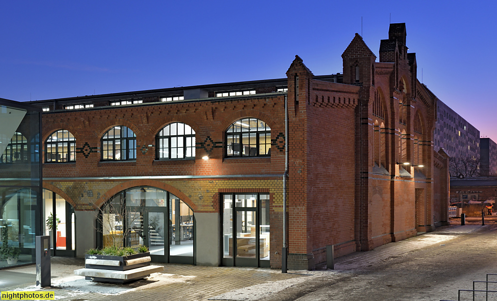 Berlin Prenzlauer Berg. Dstrct Gewerbeareal. Erbaut 1877-1883 von Hermann Blankenstein als Rinderstall im Zentralvieh- und Schlachthof. Saniert 2022 von Gewers Pudewill. Landsberger Allee 104