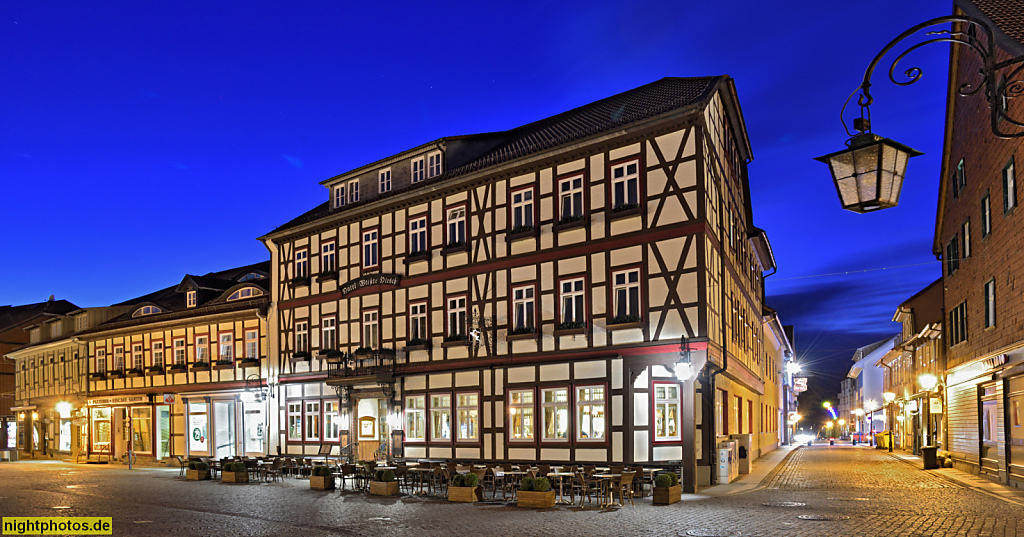 Wernigerode. Hotel Weisser Hirsch erbaut 1848 als Neubau einer Herberge von 1760. Marktplatz 5