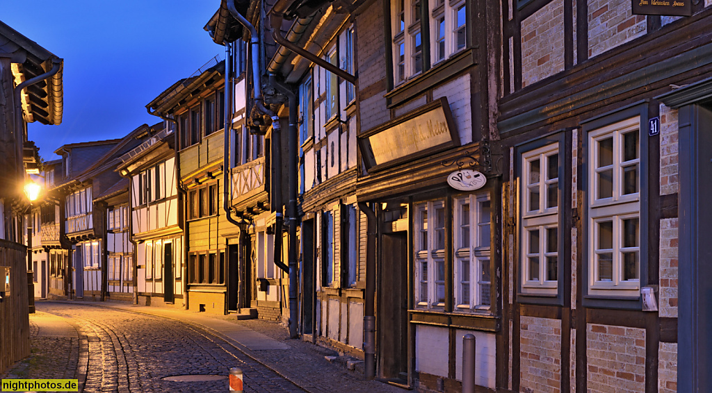 Wernigerode. Fachwerkbauten aus dem 18. und 19. Jahrhundert in der Kochstrasse 21-41. Ehemals Handwerkergasse