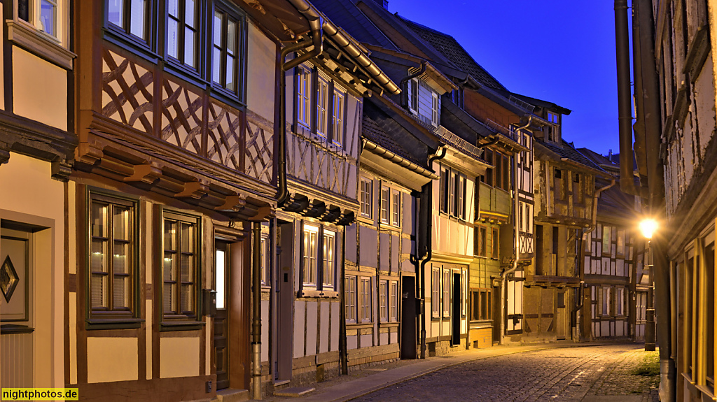 Wernigerode. Fachwerkbauten aus dem 18. und 19. Jahrhundert in der Kochstrasse 21-41. Ehemals Handwerkergasse