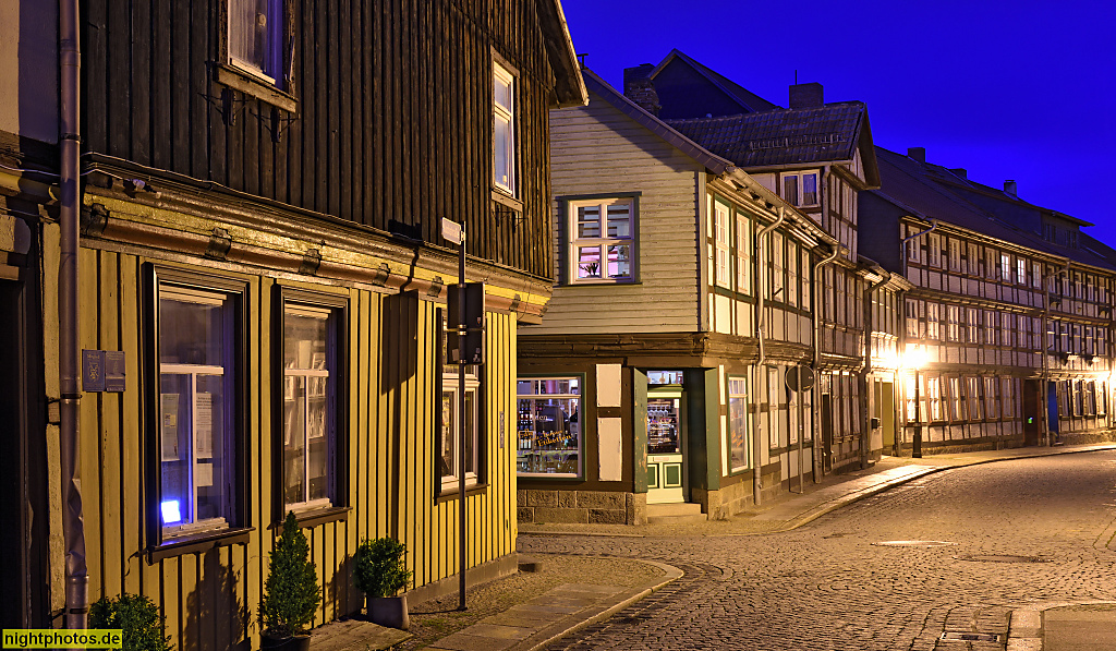 Wernigerode. Fachwerkbauten aus dem 18. und 19. Jahrhundert in der Kochstrasse Ecke Oberengengasse