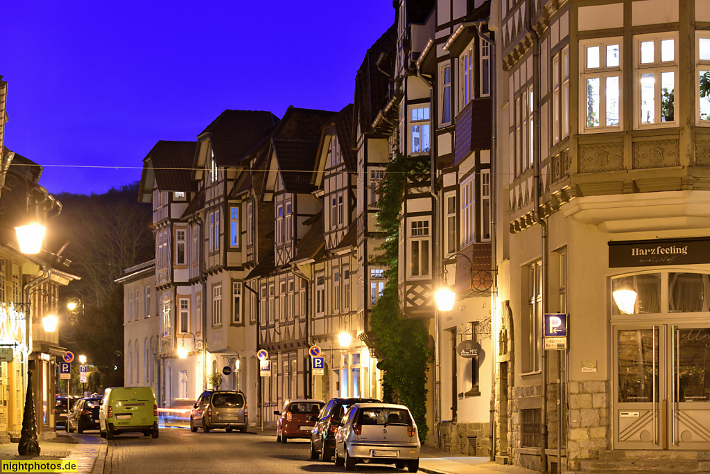 Wernigerode. Wohn- und Geschäftshäuser als Fachwerkbauten in der Marktstrasse