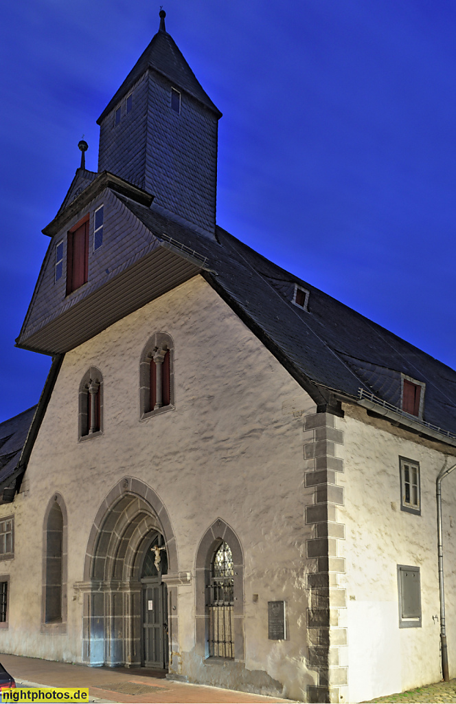 Goslar. Kunsthandwerkermarkt. Erbaut 1254 als 'Grosses Heiliges Kreuz' mit Hospiz und bürgerlichem Hospital. Saalbau. Hoher Weg 7