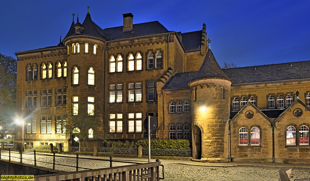 Goslar. Seniorenwohnungen 'Alte Schule'. Ehemalige Knabenmittelschule. Hoher Weg 20 Ecke Klapperhagen